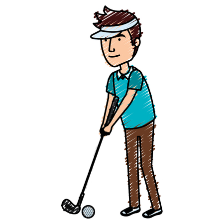 Male golfer illustration